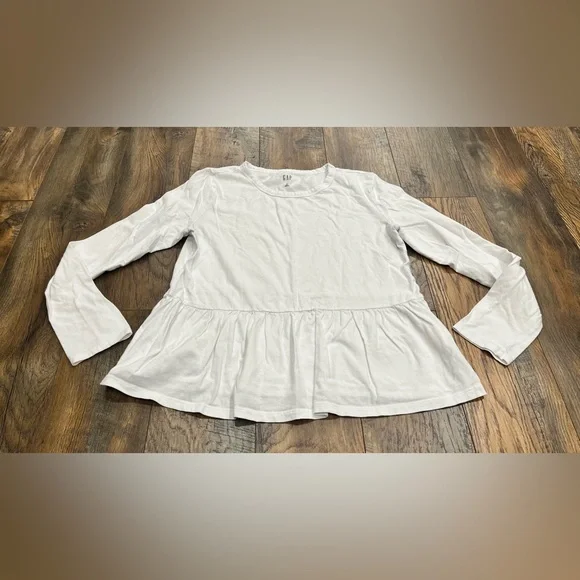Gap Women’s Long Sleeved Peplum Short, Size Medium, White - Picture 2 of 7